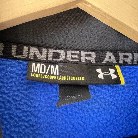 Under Armour‎ Blue & Black Full-Zip Fleece Jacket M - Picture 3 of 3